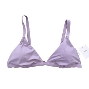 NWT Andie Swim The Caicos Triangle Bikini Top Removable Cups M Lavender Purple